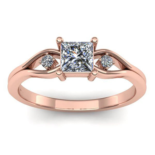 Inel logodna cu diamant de laborator patrat