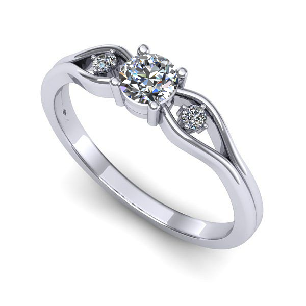 Inel logodna din aur alb cu diamant de laborator