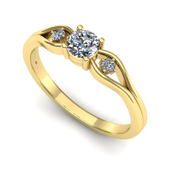 Inel de logodna din aur galben cu diamant de laborator