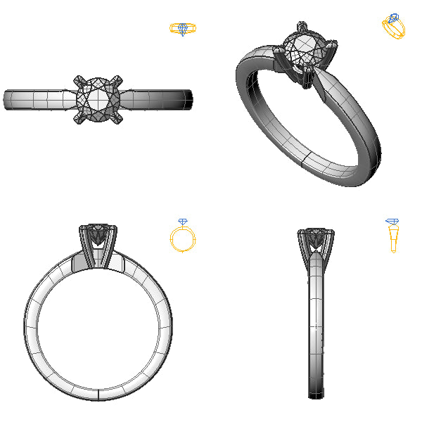 Inel logodna solitaire cu diamant de laborator