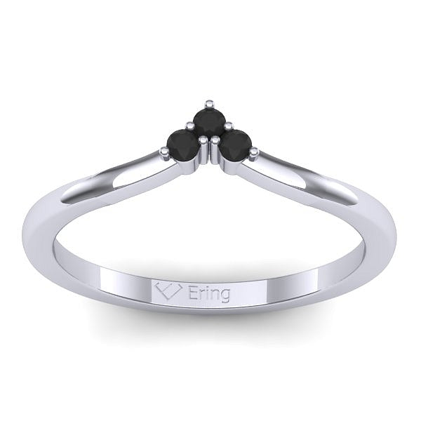 Inel cu diamant negru rotund