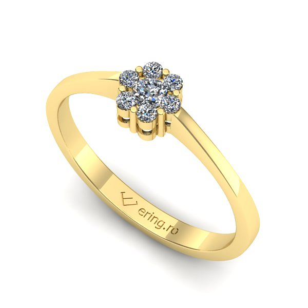 Inel logodna din aur galben cu diamant