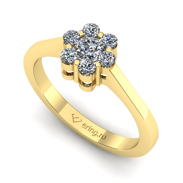 Inel logodna din aur galben cu diamant