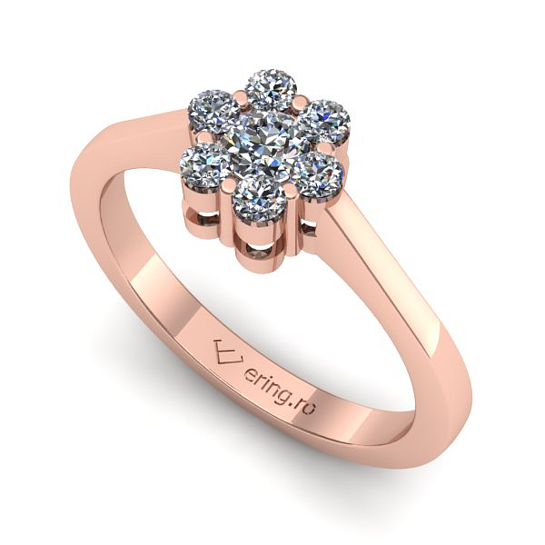 Inel din aur roz cu diamant