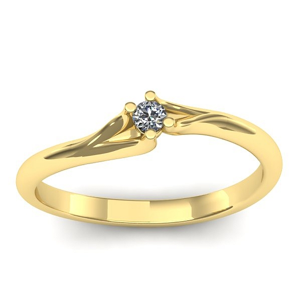 Inel cu diamant rotund