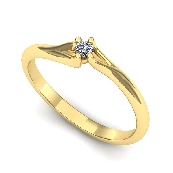 Inel din aur galben cu diamant