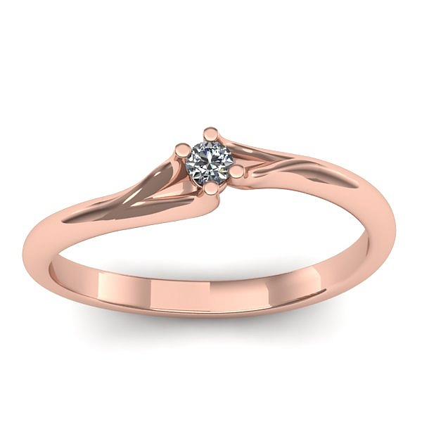 Inel cu diamant rotund