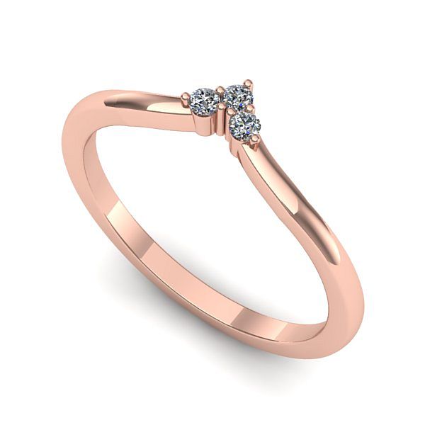 Inel din aur roz cu diamant