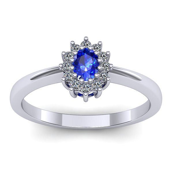 Inel de logodna cu safir oval
