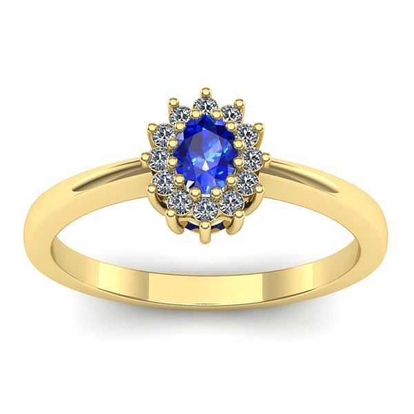 Inel logodna cu safir oval