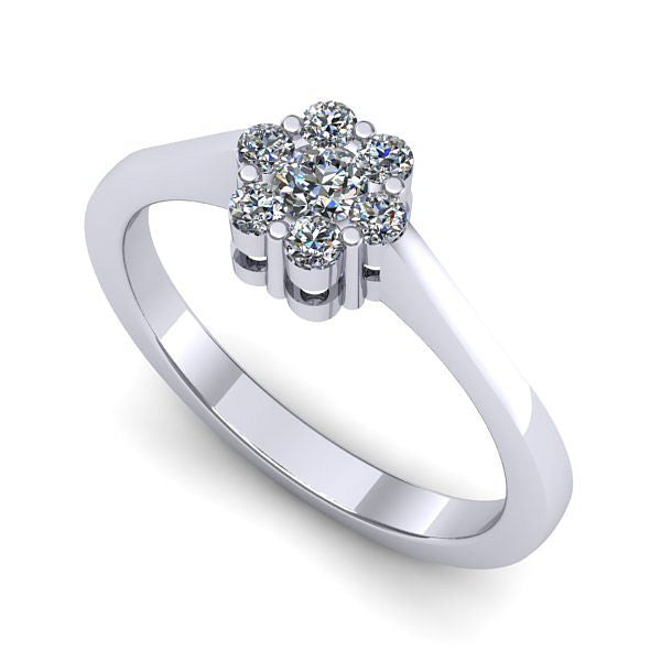 Inel logodna din aur alb cu diamant