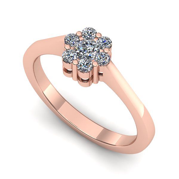 Inel de logodna din aur roz cu diamant