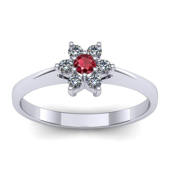 Inel logodna cu rubin rotund