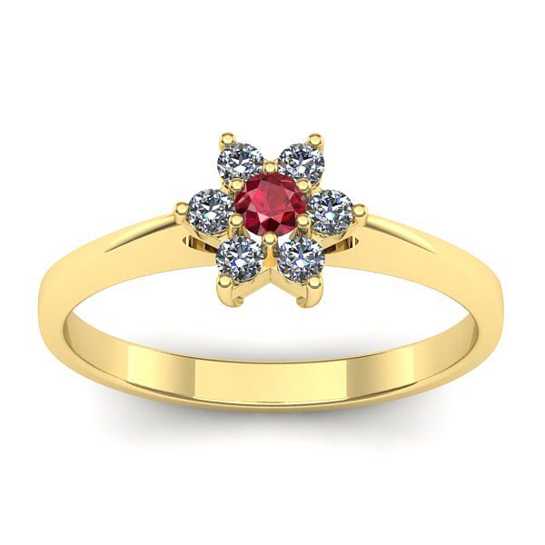 Inel de logodna cu rubin rotund