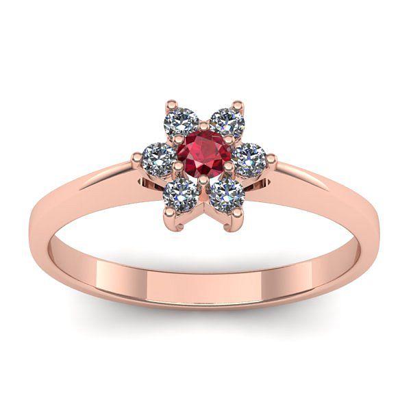 Inel logodna cu rubin rotund