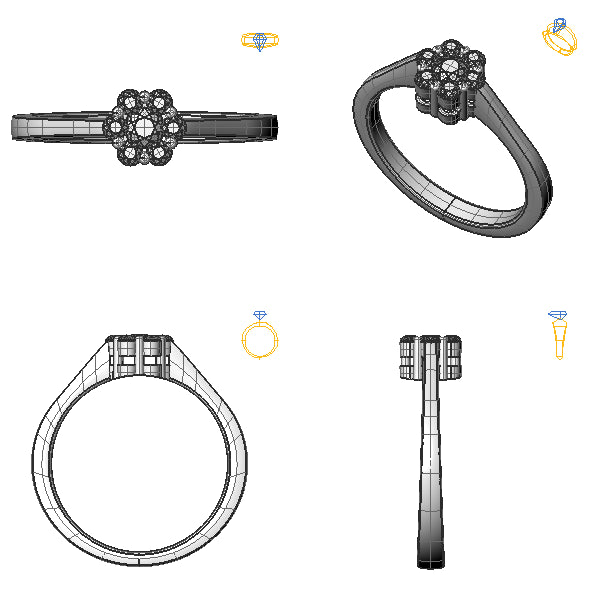 Inel halo cu diamant