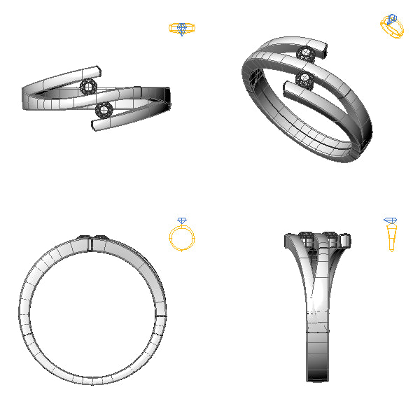 Inel logodna 3stone cu diamant