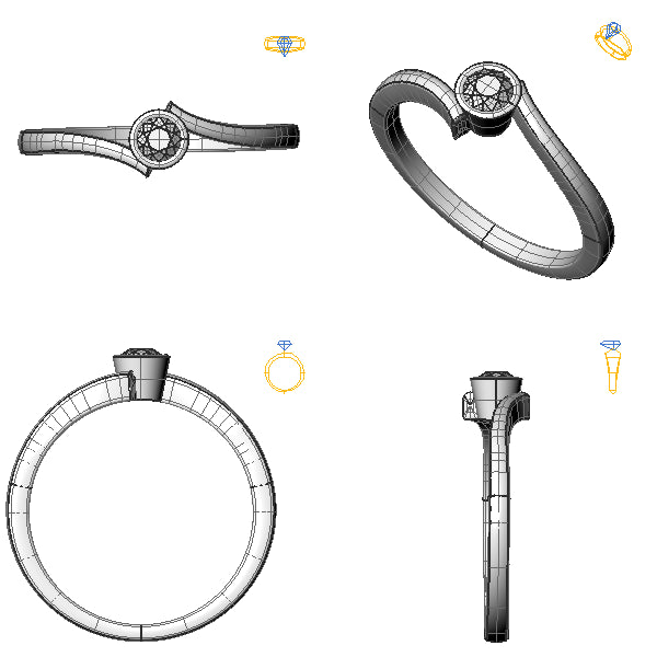 Inel logodna solitaire cu diamant