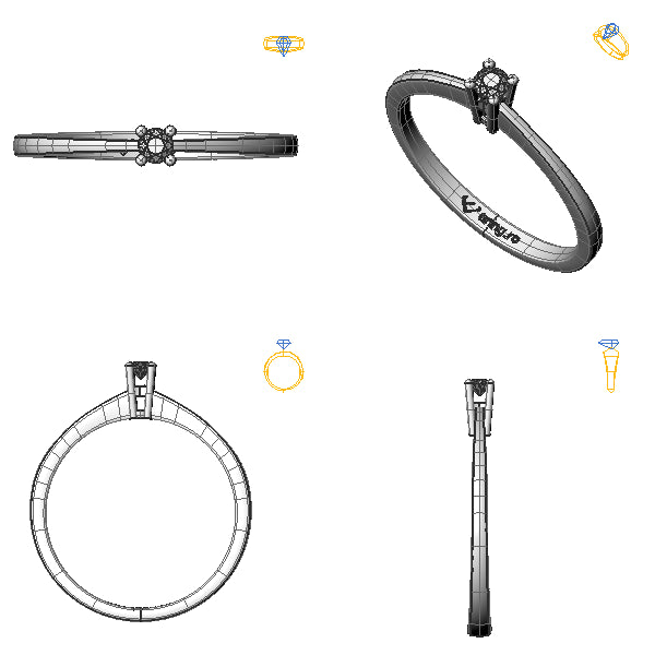 Inel de logodna solitaire cu diamant