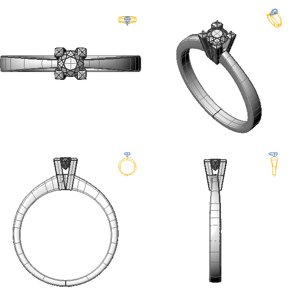 Inel de logodna solitaire cu diamant