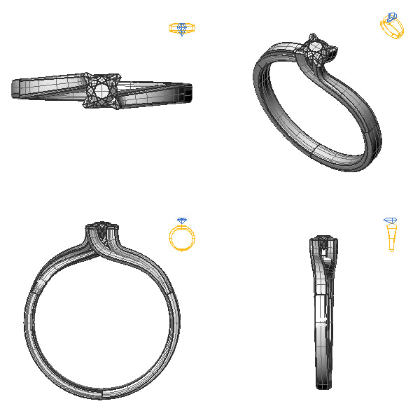 Inel de logodna solitaire cu diamant