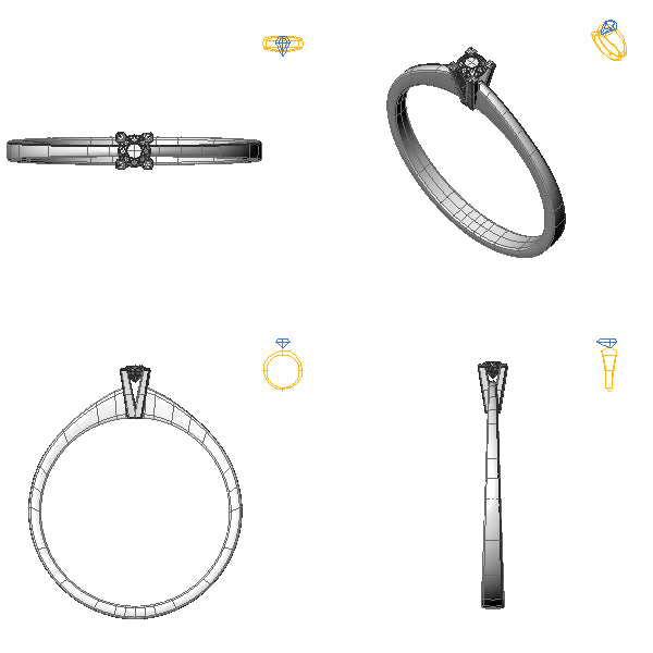 Inel de logodna solitaire cu diamant