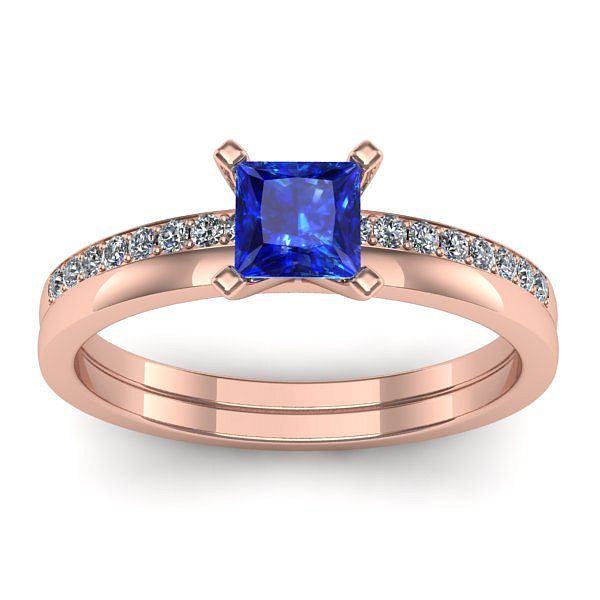 Inel de logodna cu safir patrat