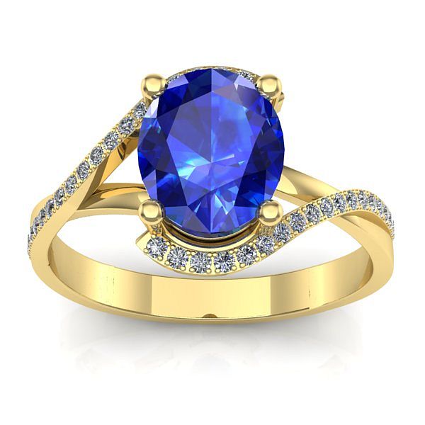 Inel cu safir oval