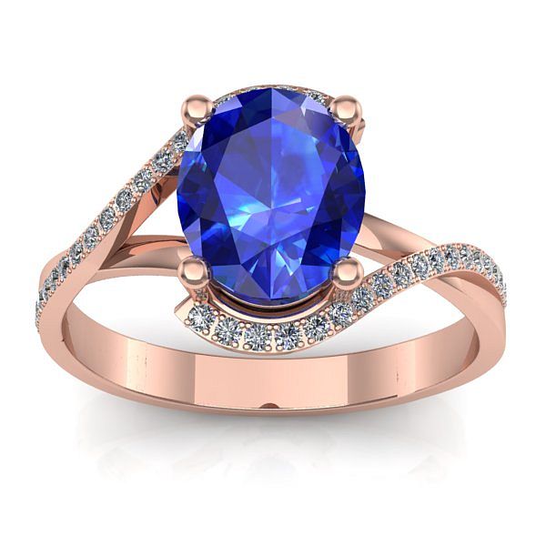 Inel logodna cu safir oval