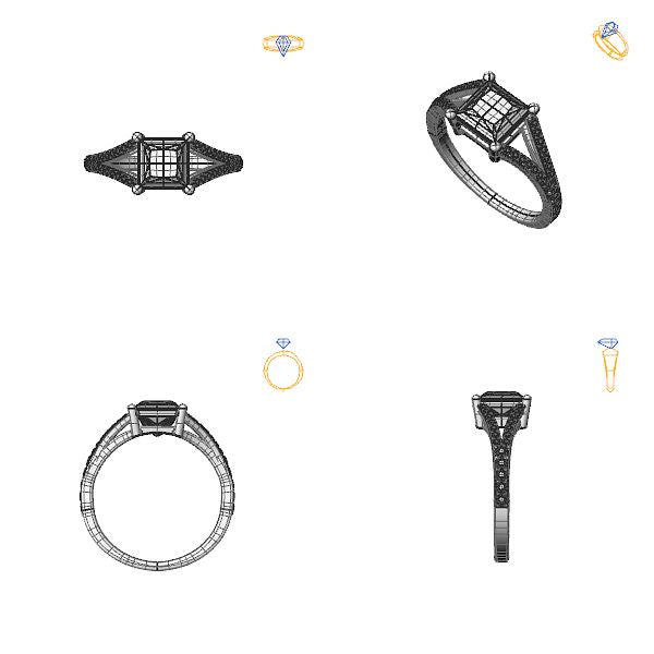 Inel sidestone cu diamant de laborator