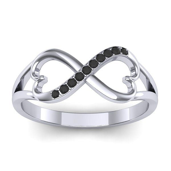 Inel de logodna cu diamante negre rotund