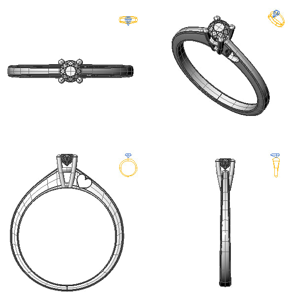 Inel de logodna din aur galben