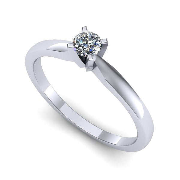 Inel logodna din aur alb cu diamant