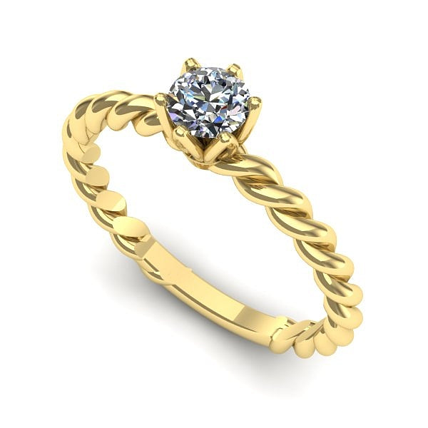 Inel de logodna din aur galben cu diamant