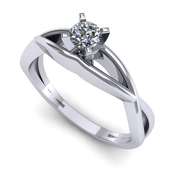 Inel din aur alb cu diamant