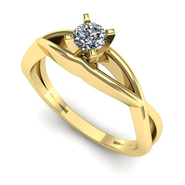 Inel de logodna din aur galben cu diamant