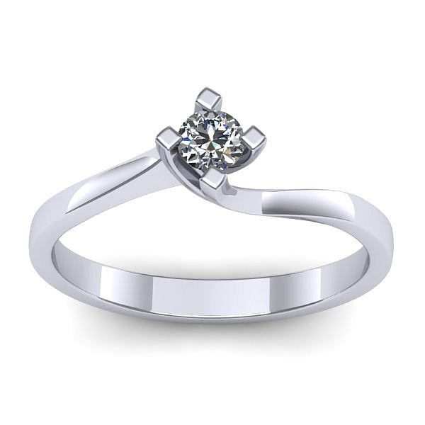 Inel cu diamant rotund