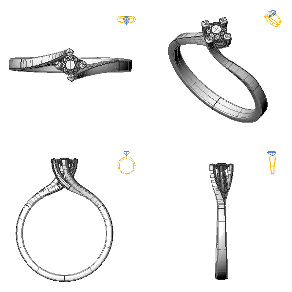 Inel de logodna solitaire cu diamant