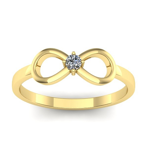 Inel cu diamant rotund