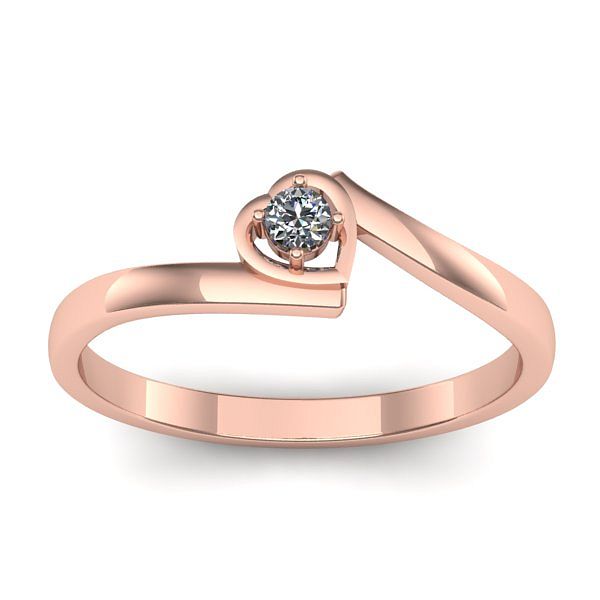 Inel cu diamant rotund