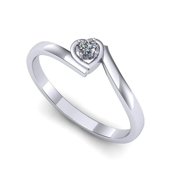 Inel de logodna din aur alb cu diamant