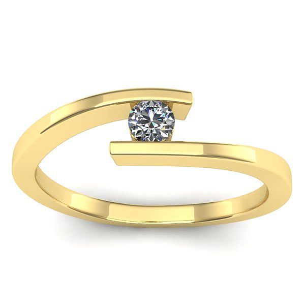 Inel cu diamant rotund