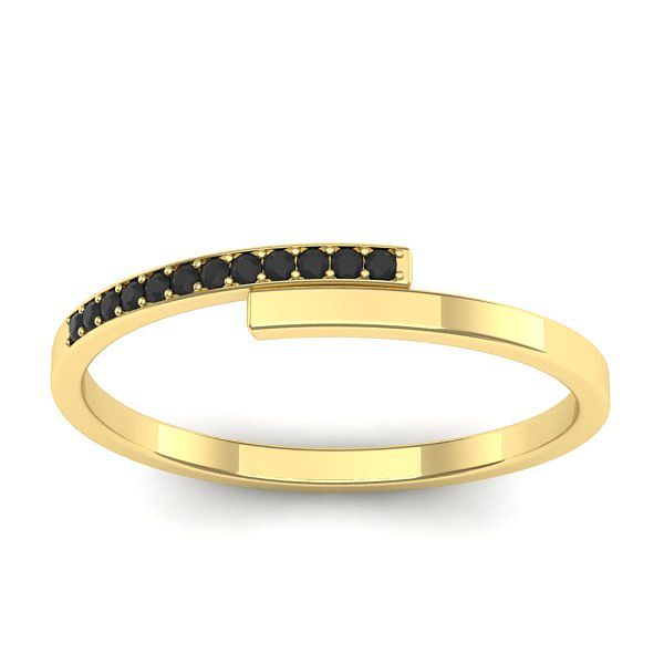 Inel logodna cu diamante negre rotund