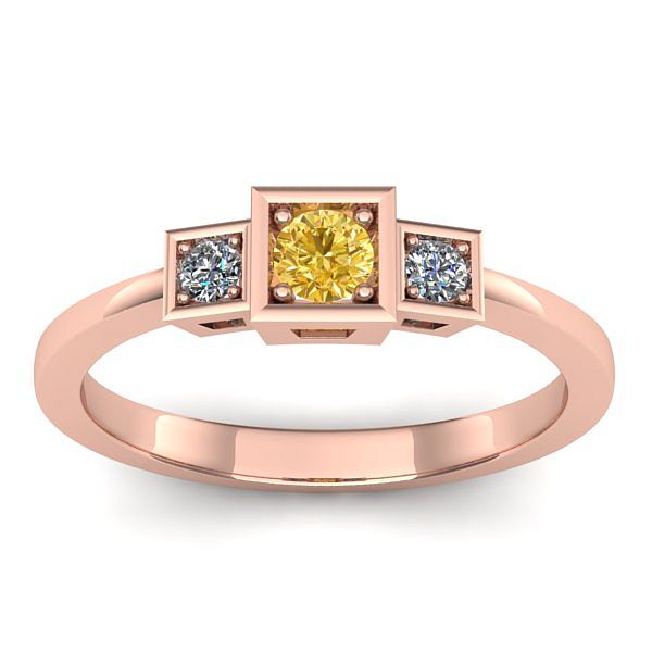 Inel de logodna cu safir galben rotund