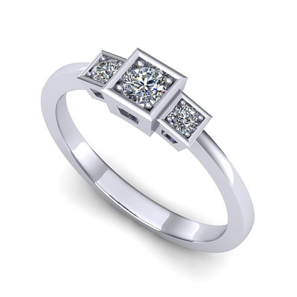 Inel logodna din aur alb cu diamant