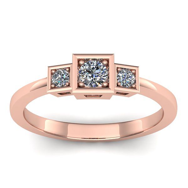 Inel cu diamant rotund