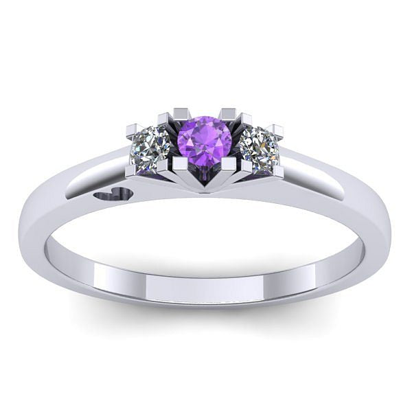 Inel cu ametist rotund