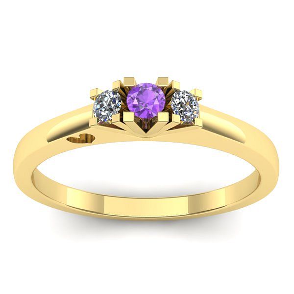 Inel cu ametist rotund