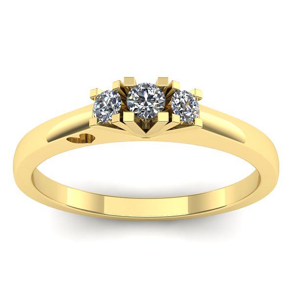 Inel cu diamant rotund