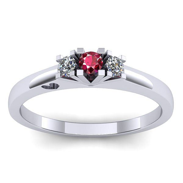 Inel de logodna cu rubin rotund